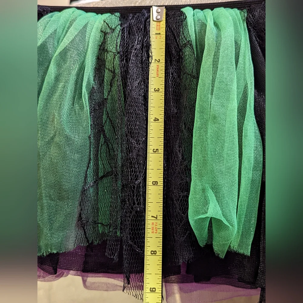Tutu Short Skirt black green & purple Halloween cosplay race costume
